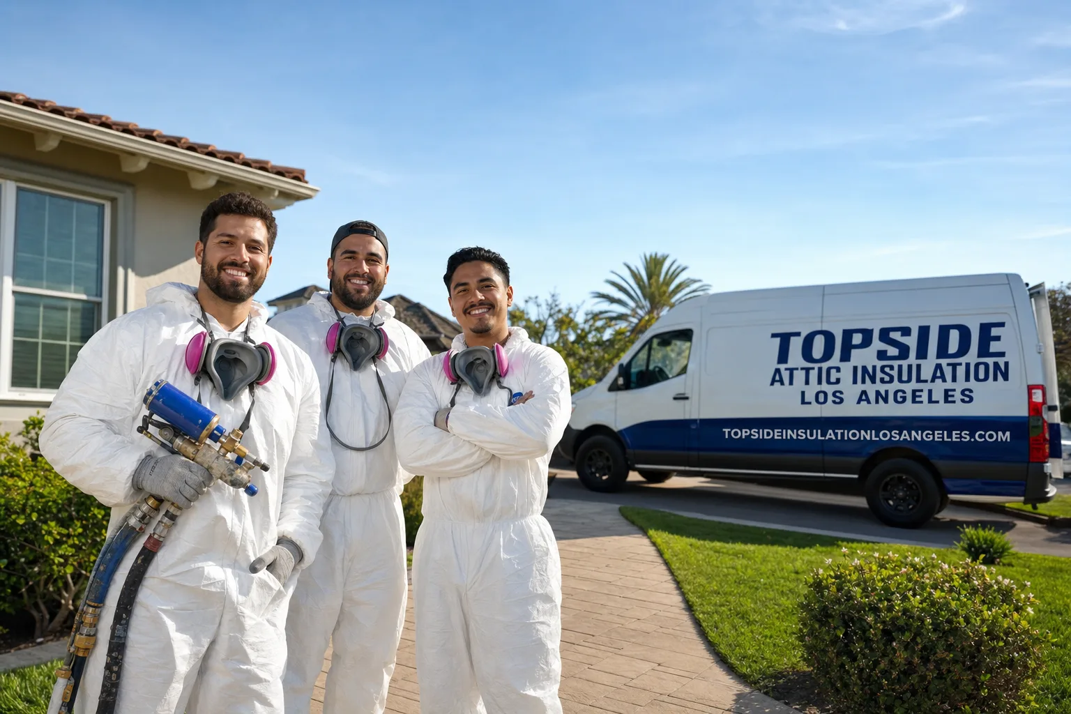 Topside Attic Insulation Los Angeles insulation service vehicle and crew in Los Angeles, CA